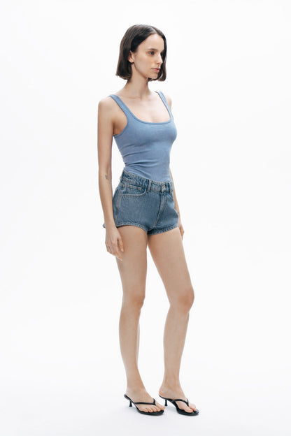 Indigo Printed Detail Crop Top