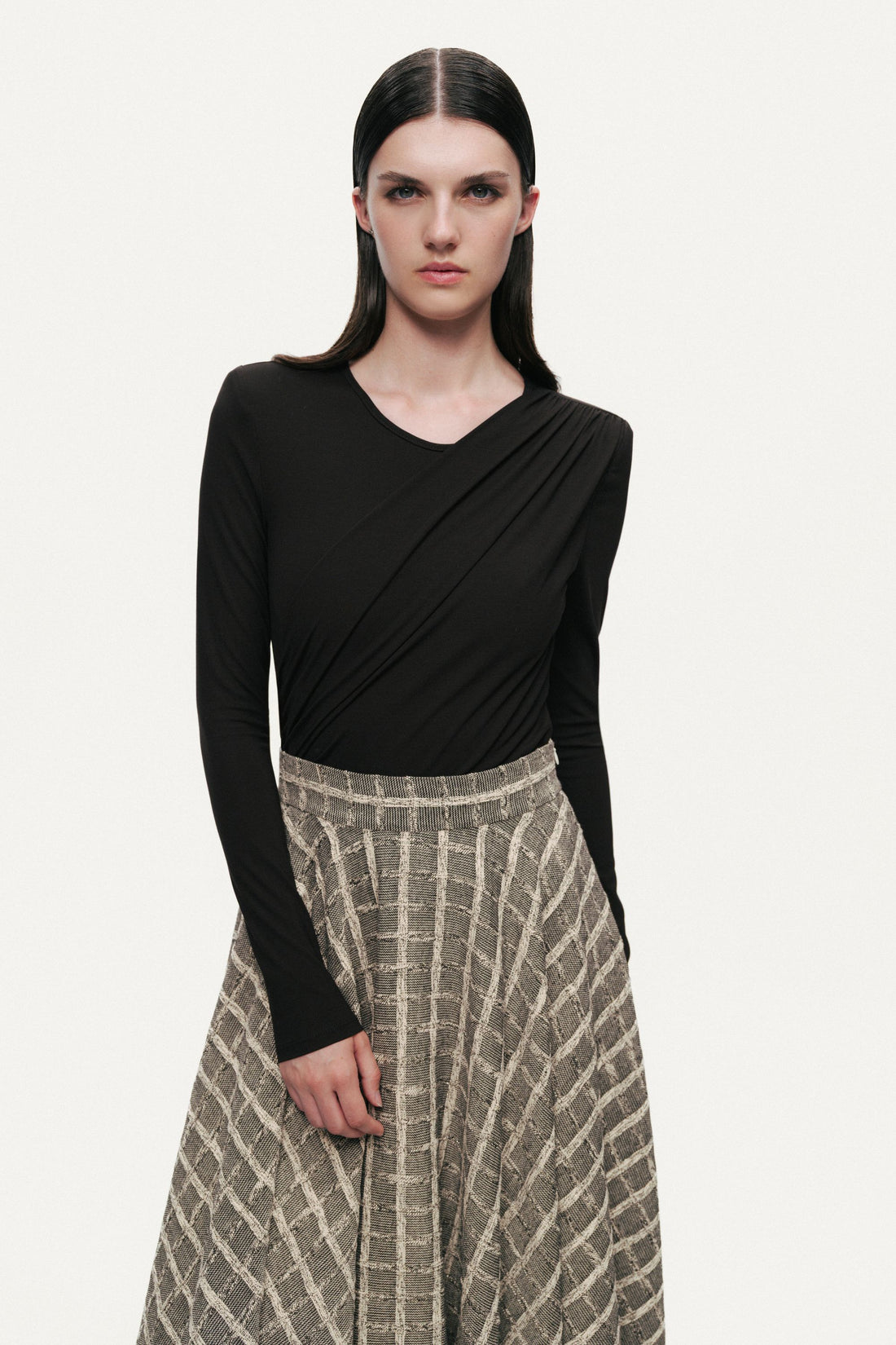 Frill Trimmed Ruffle Midi Skirt