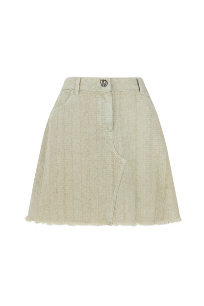 Tassel Detailed Mini Denim Skirt