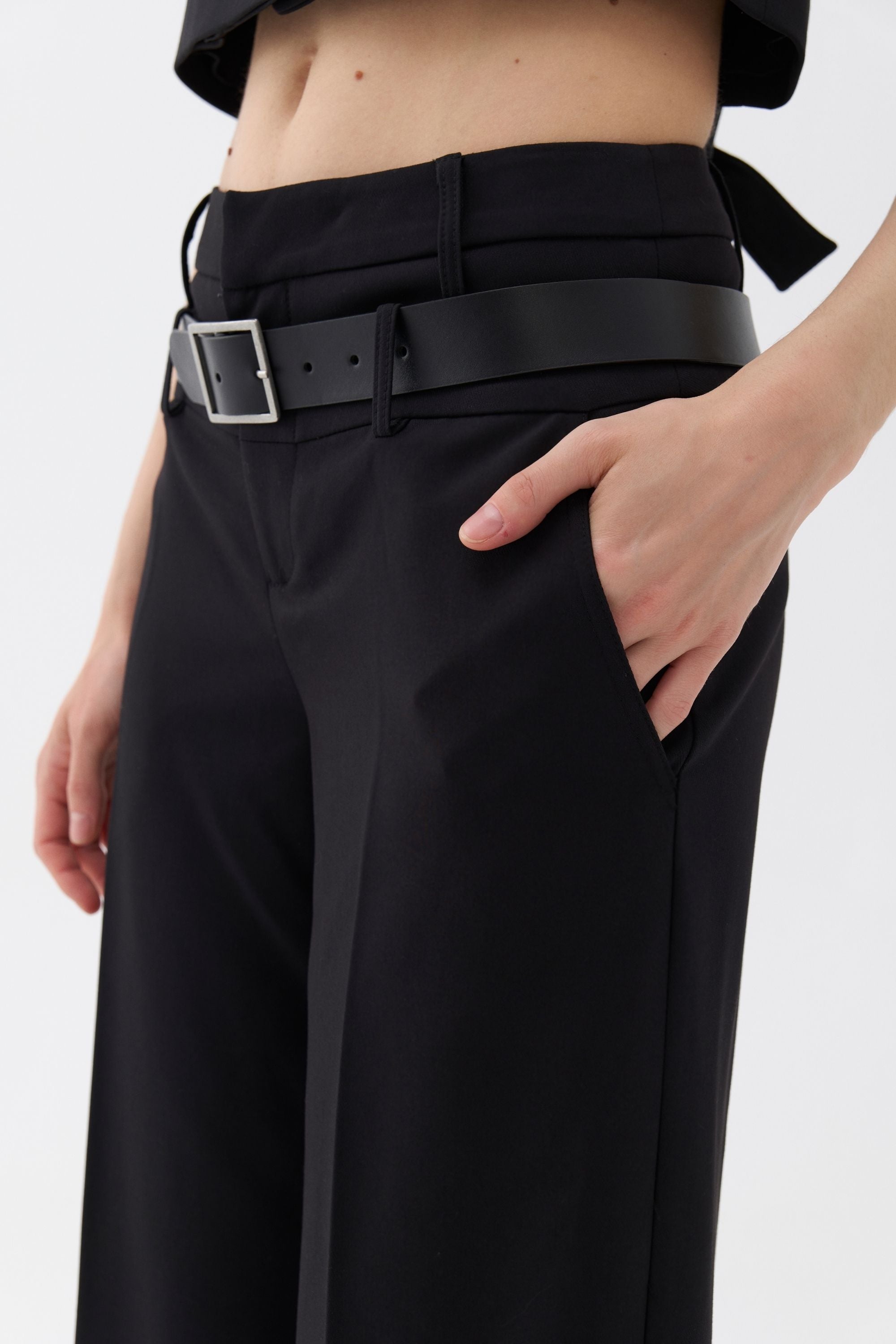 Double Waist Belted Pants