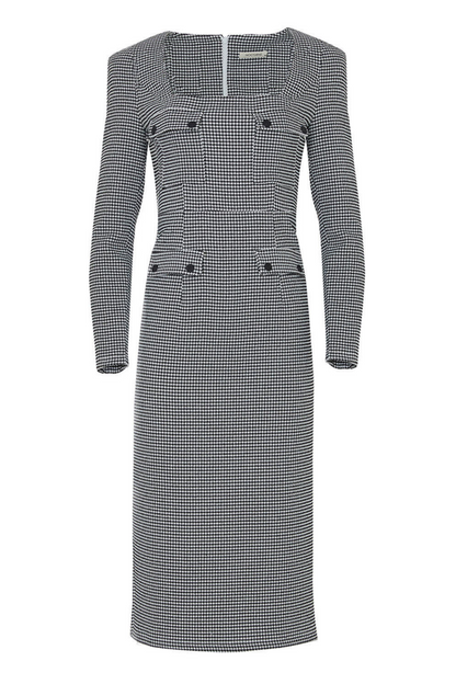 Shoulder Pad Midi Dress