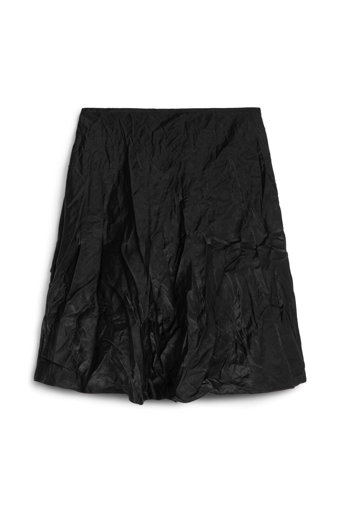 Black Wrinkled Look Strapless Blouse