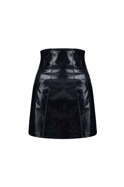 High Waist Faux Leather Mini Skirt