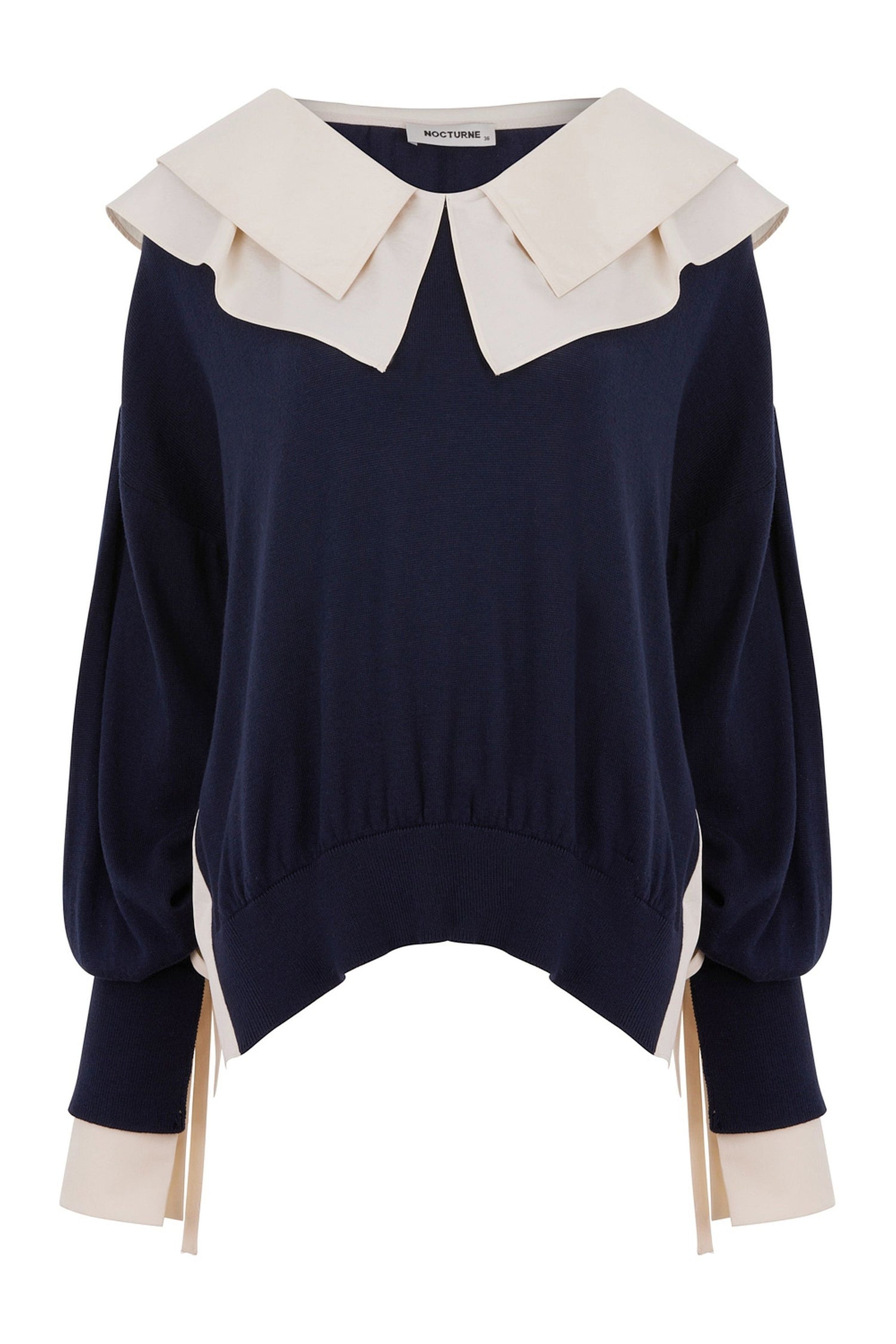 Double Collar Garnished Knitwear