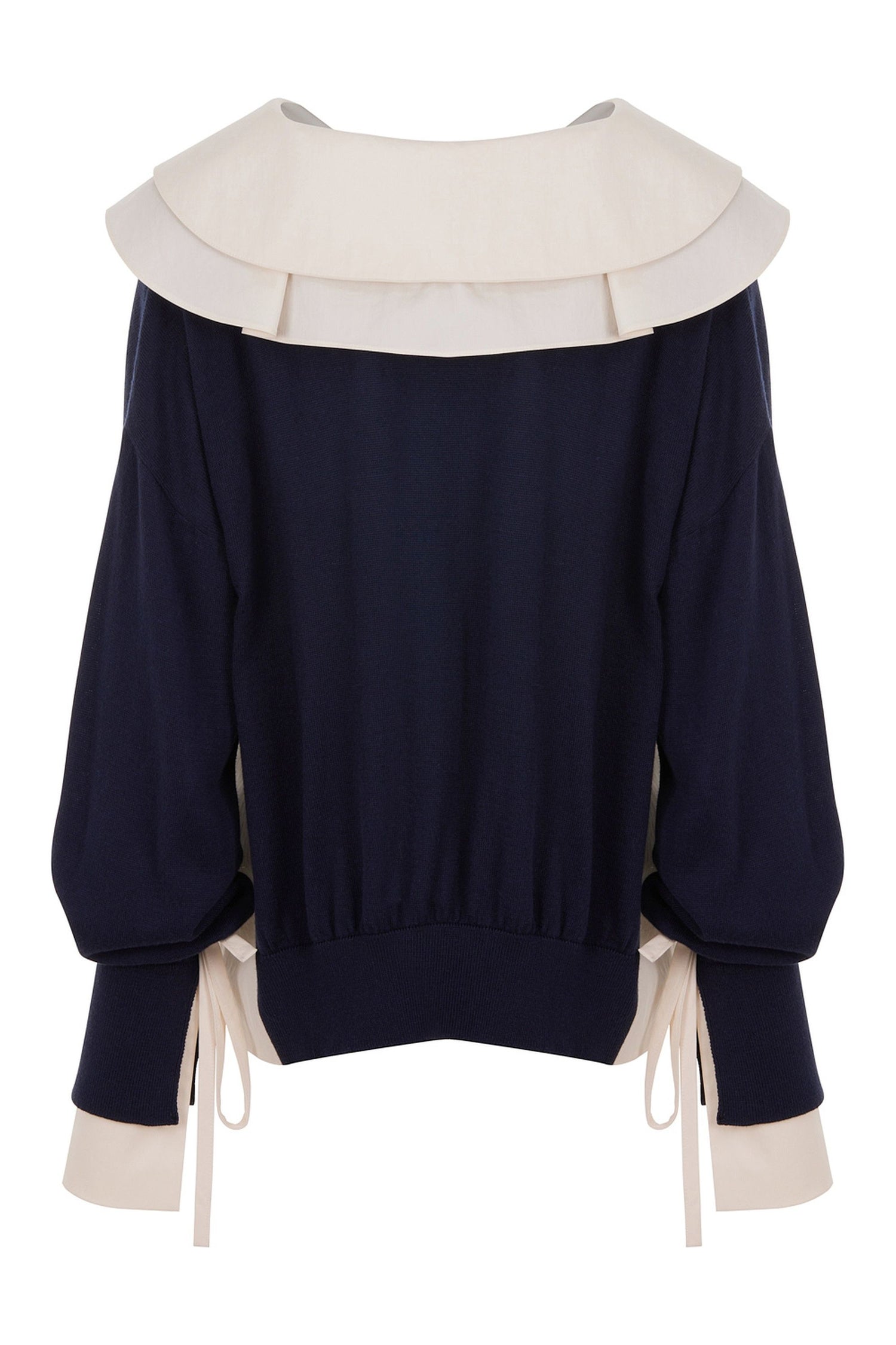 Double Collar Garnished Knitwear
