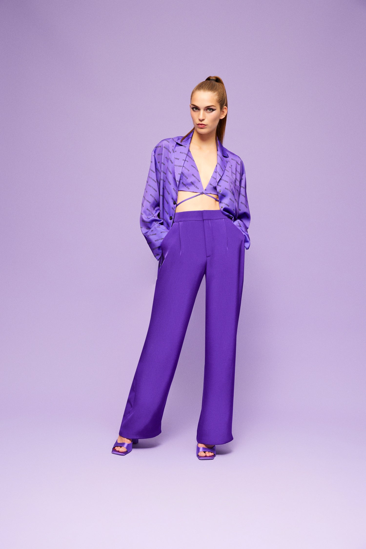 High Waist Wide Leg Trousers