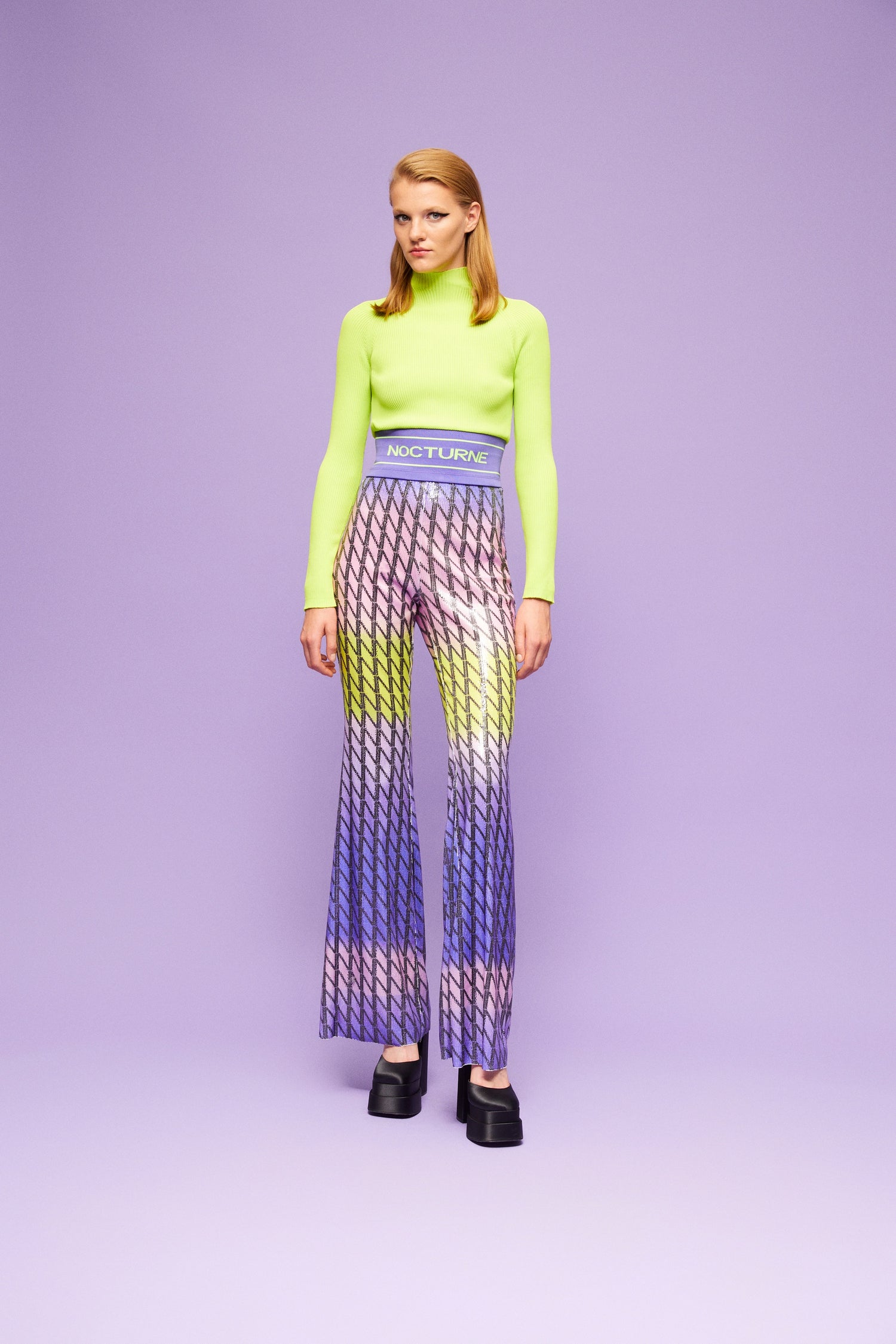 High Waist Sequined Trousers