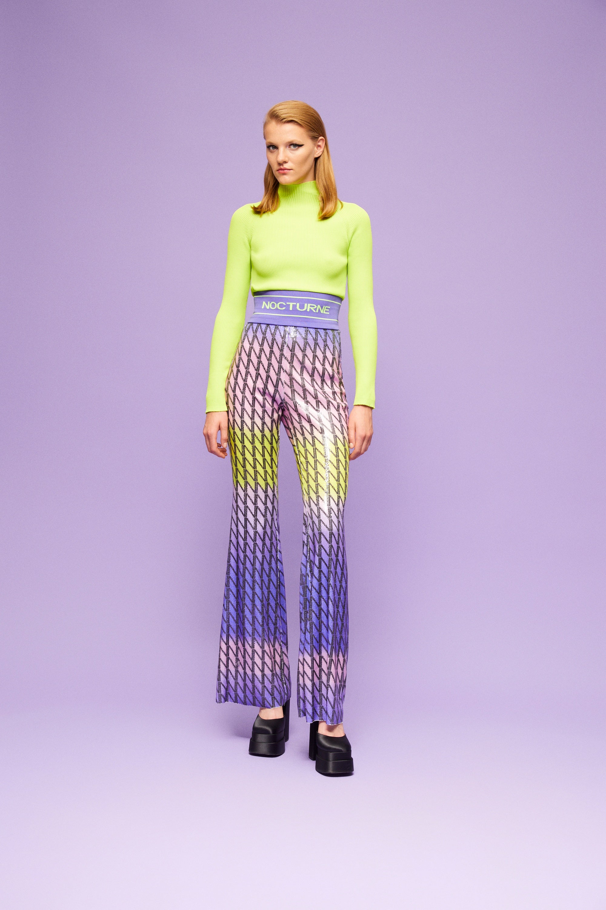 High Waist Sequined Trousers