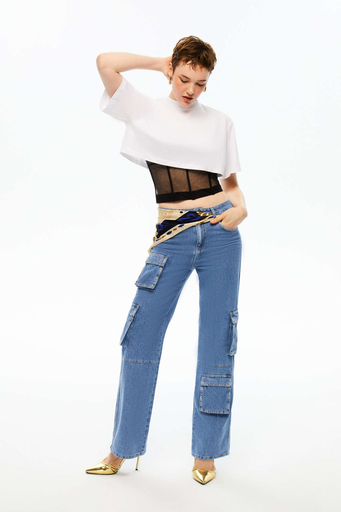Chain and Scarf Jeans