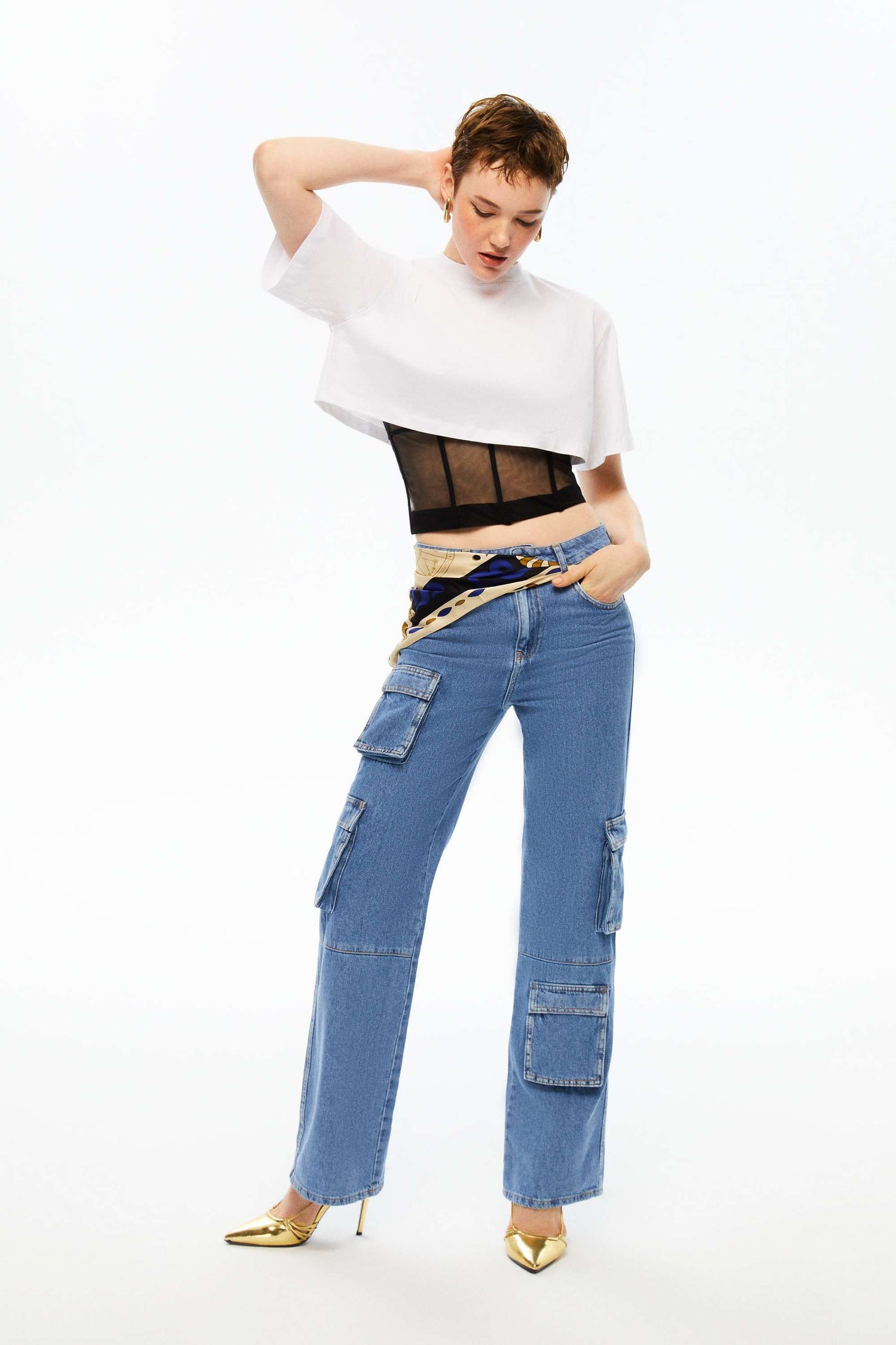 Chain and Scarf Jeans