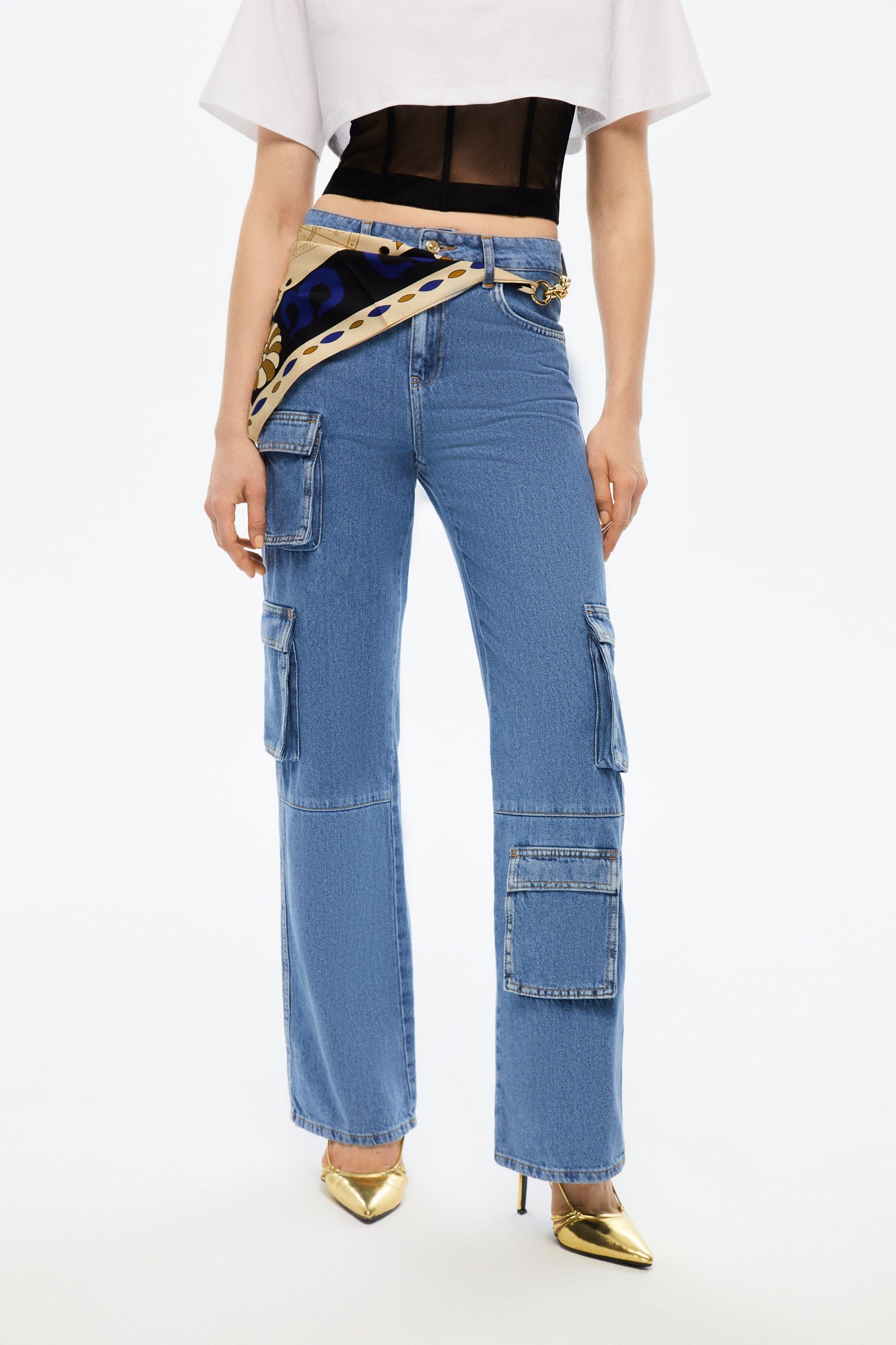 Chain and Scarf Jeans