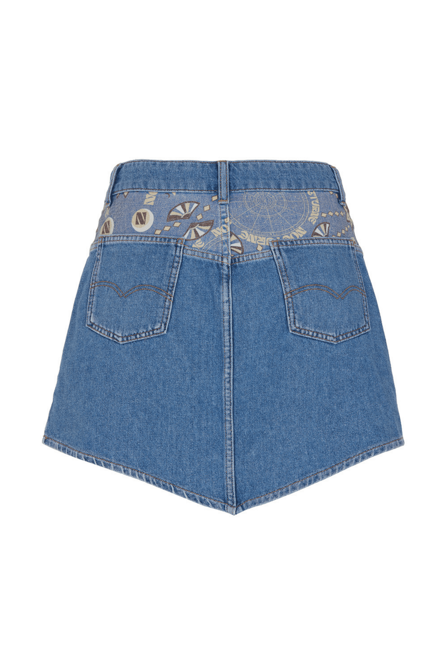 Printed Mini Jean Skirt (Final Sale)