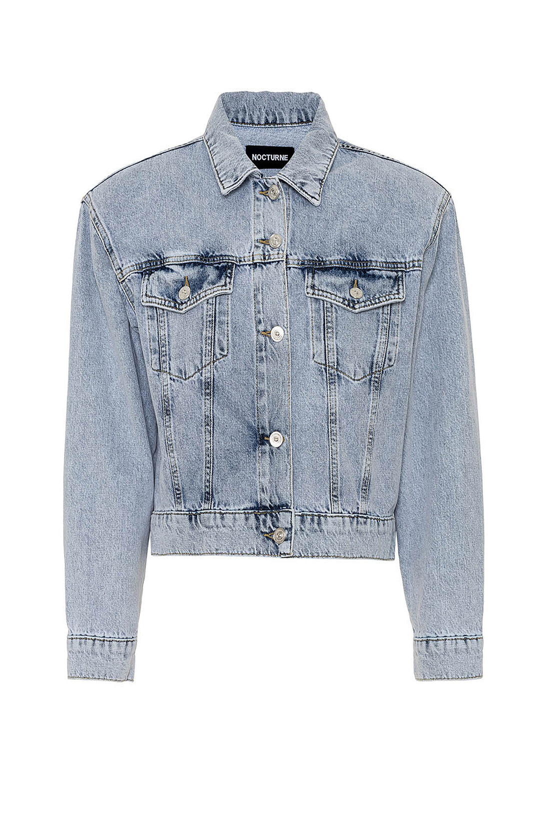 Cropped Jacket with Shoulder Pads