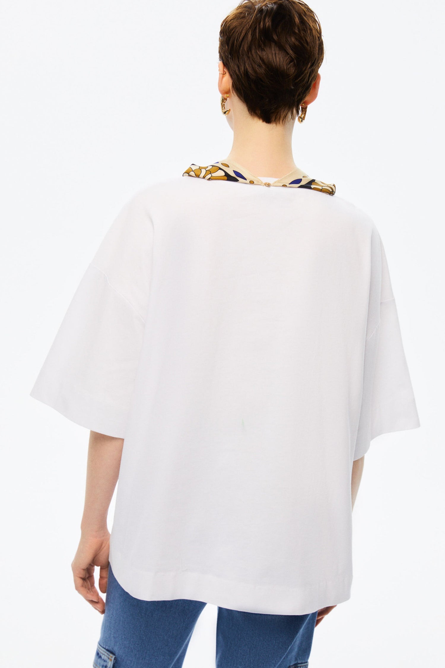 Scarf Detail Oversized T-Shirt