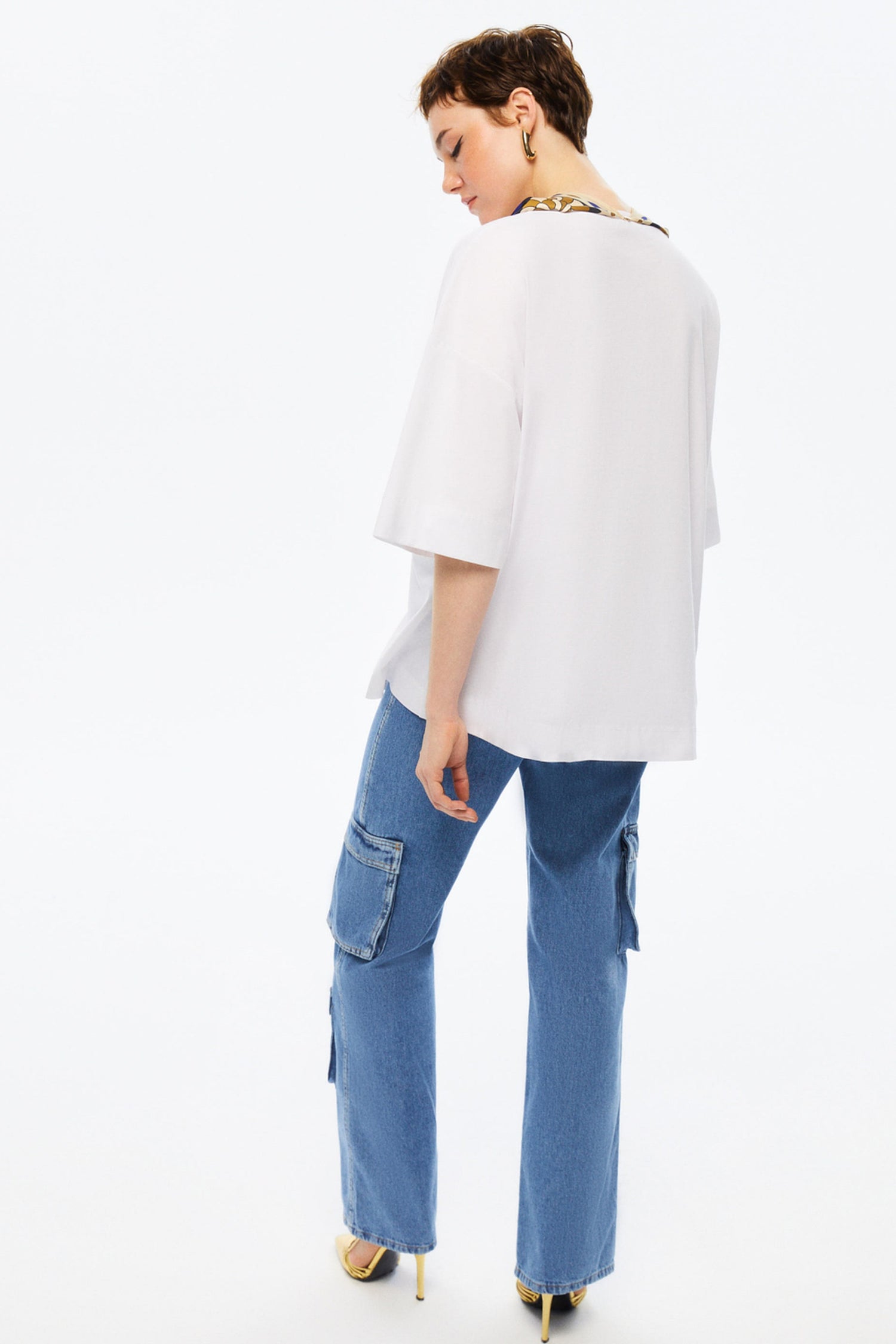 Scarf Detail Oversized T-Shirt