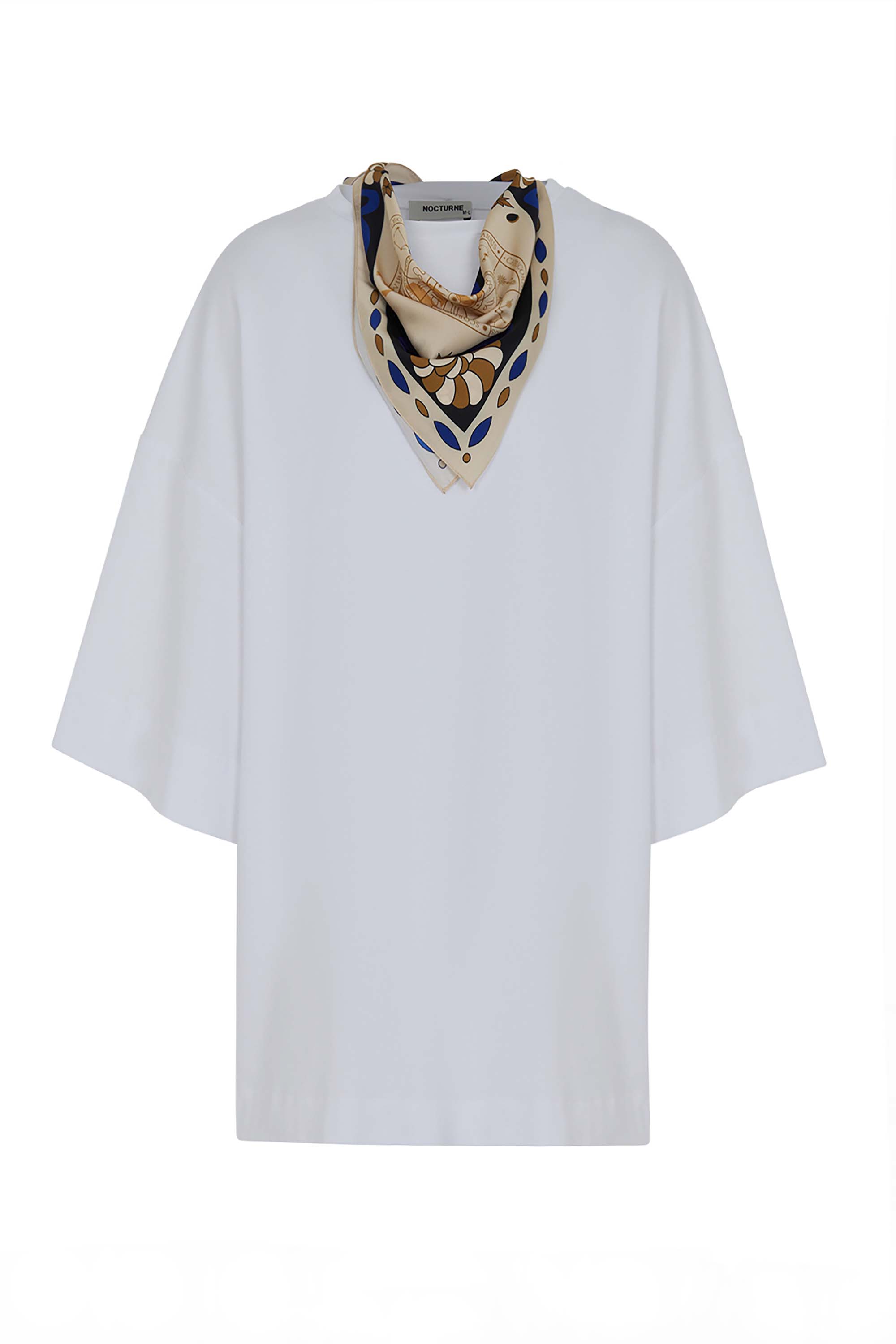 Scarf Detail Oversized T-Shirt