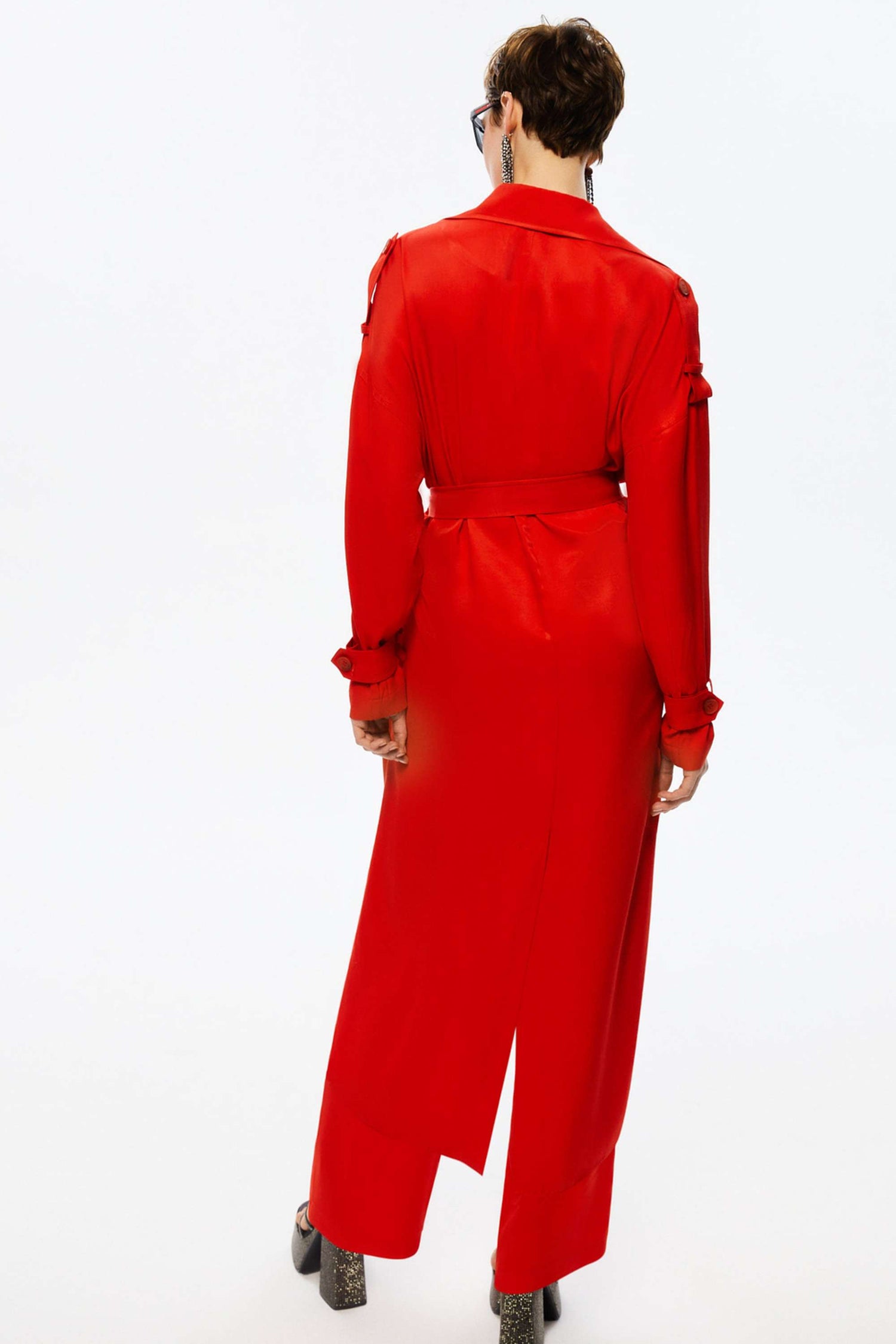 Double-Breasted Belted Trench Coat