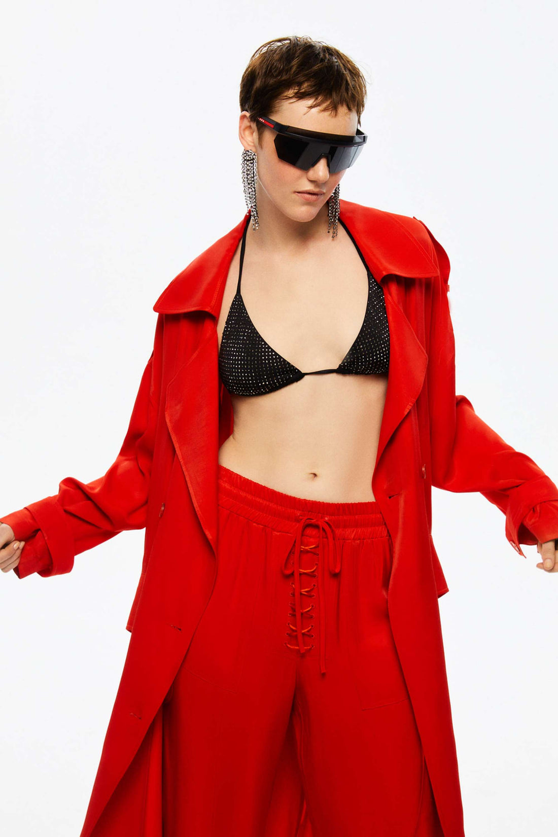 Double-Breasted Belted Trench Coat