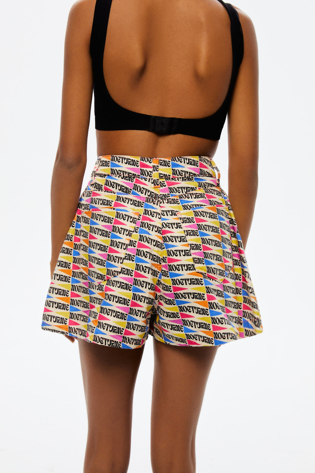 Zipper Detailed Patterned Mini Shorts