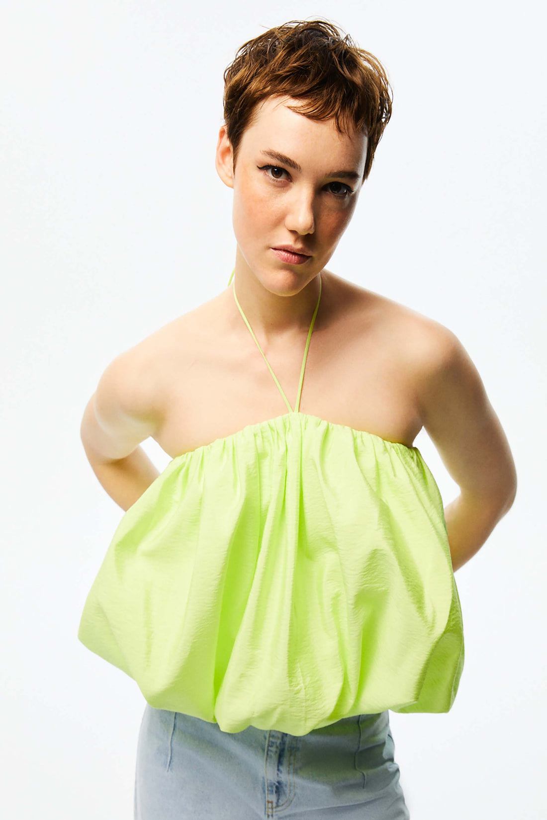 Crop Top with Gather Detail