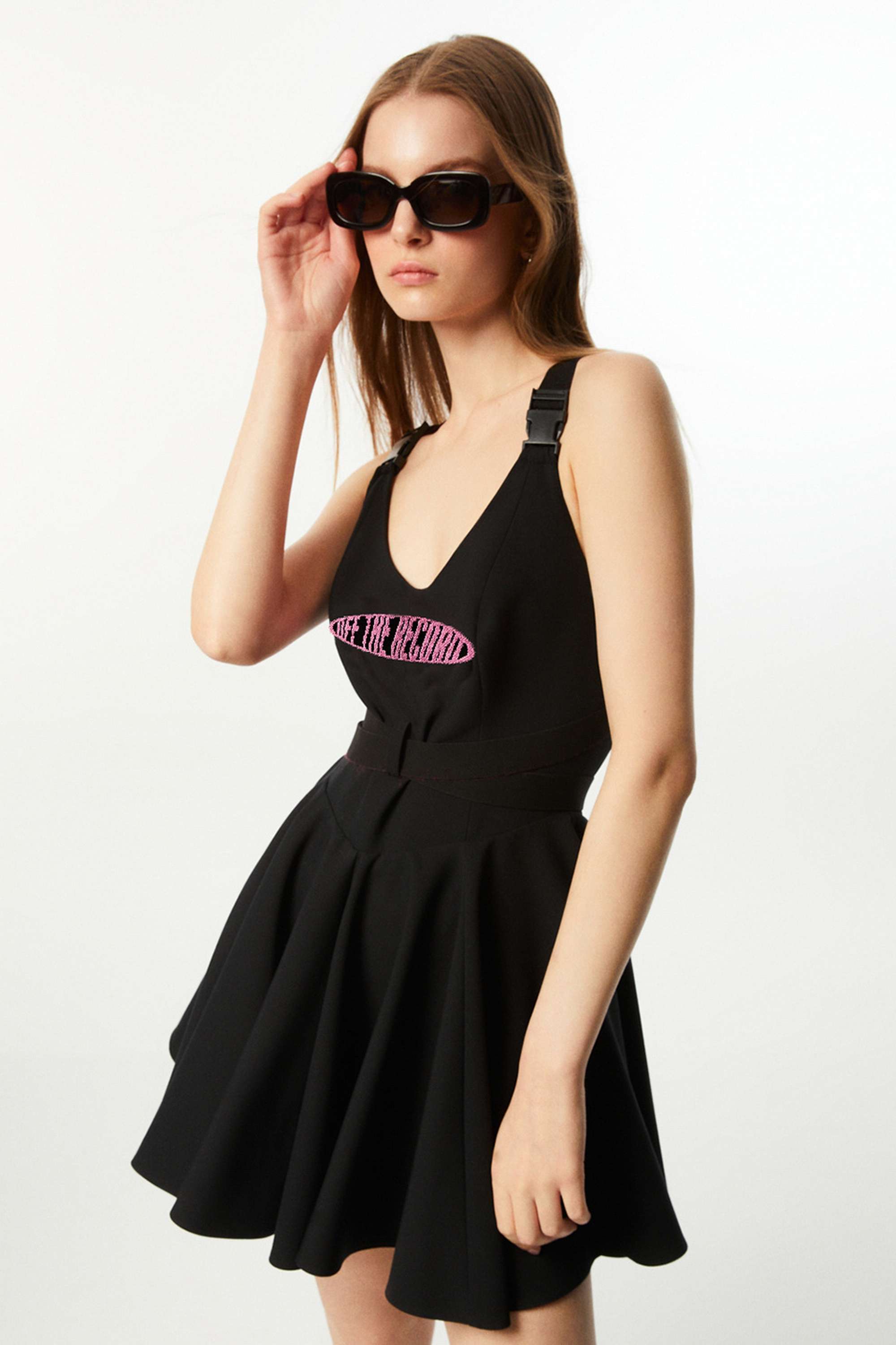 Patterned Sequined Mini Dress