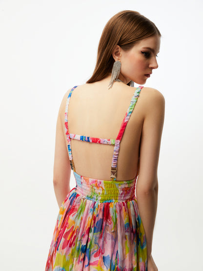 Backless Patterned Dress