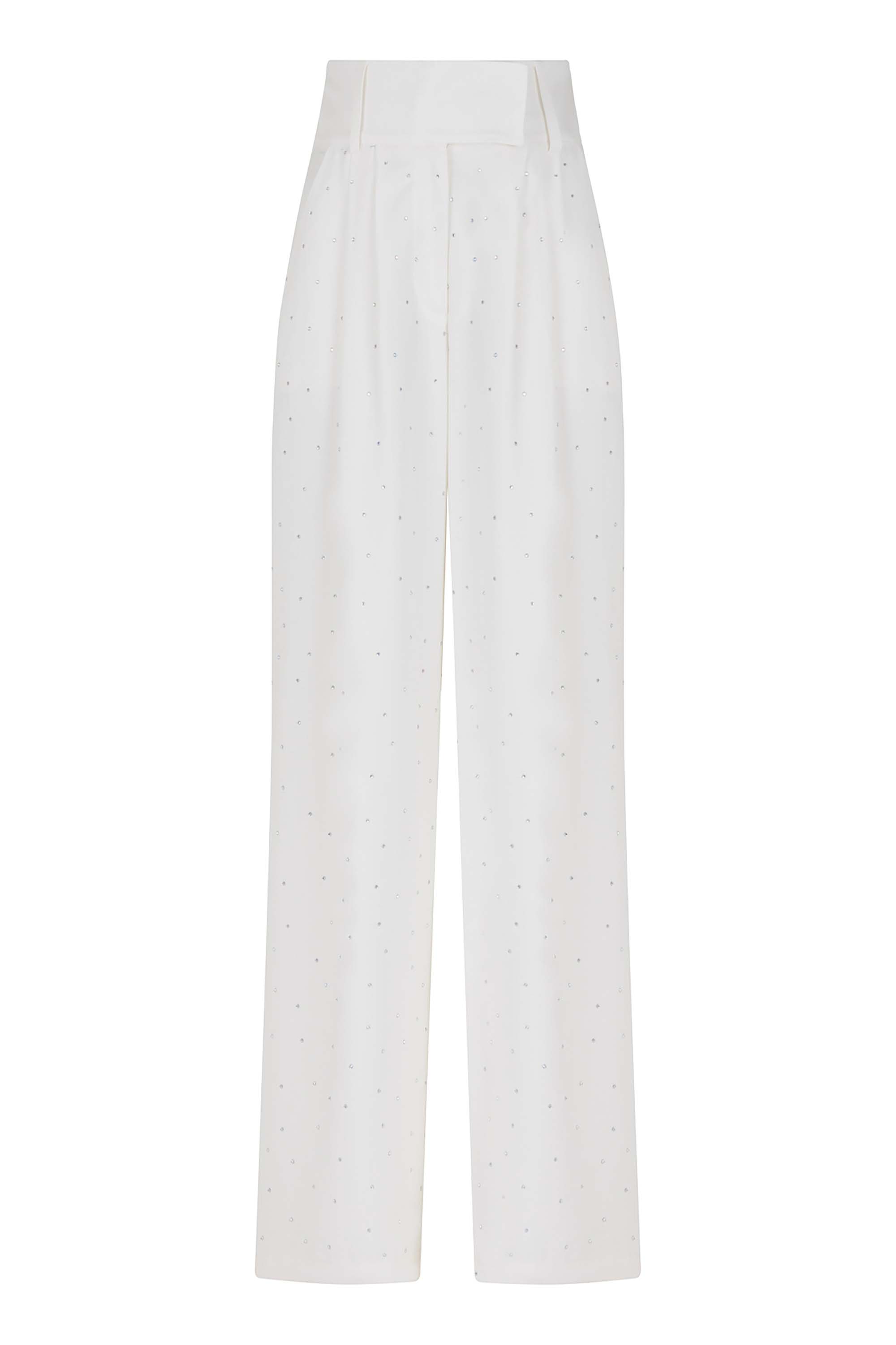 Stone Embroidered Wide Leg Trousers
