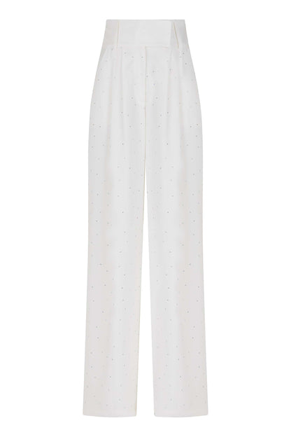 Stone Embroidered Wide Leg Trousers