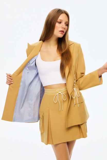 High-Waisted Ribbed Mini Skirt