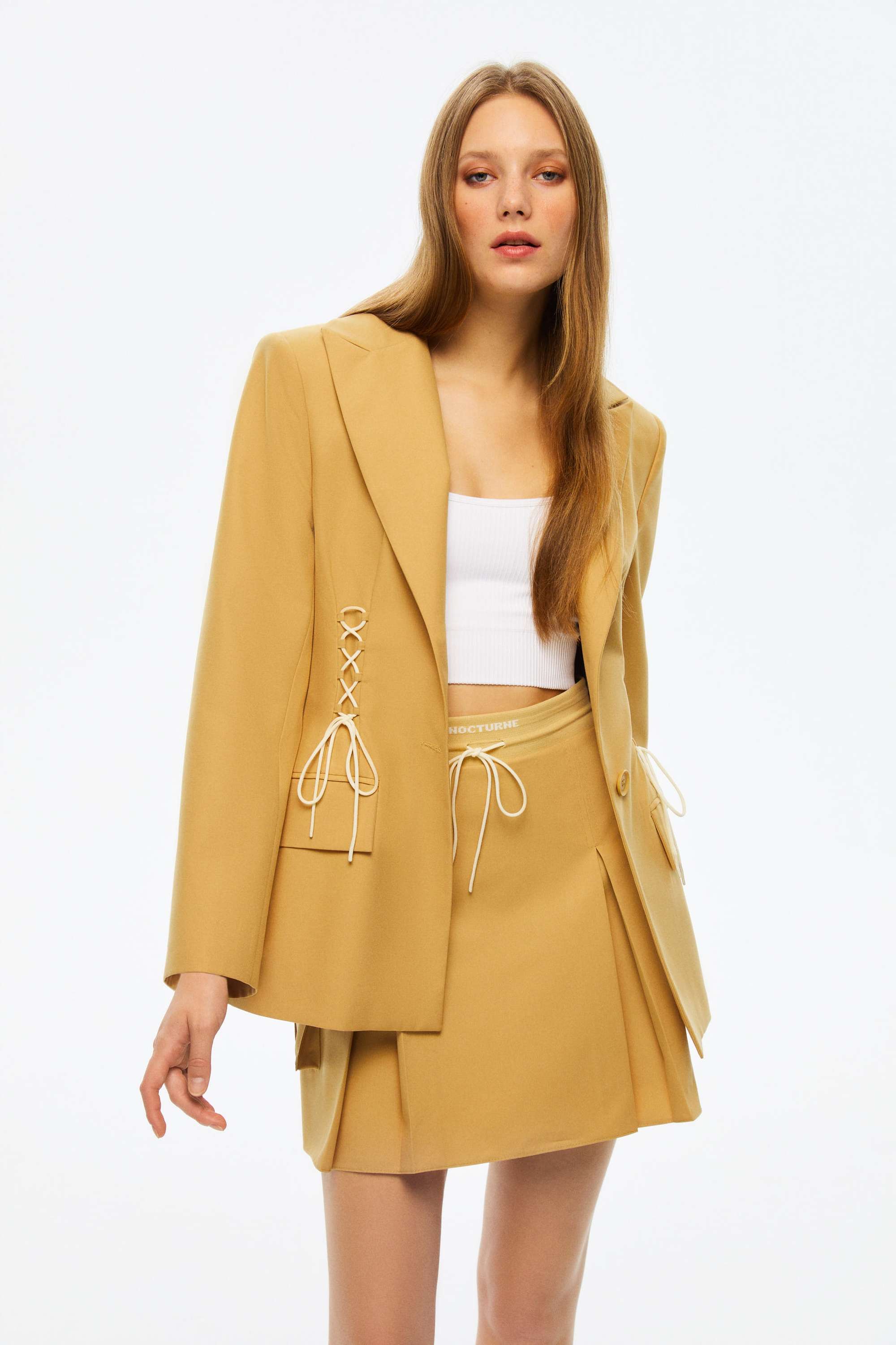 High-Waisted Ribbed Mini Skirt