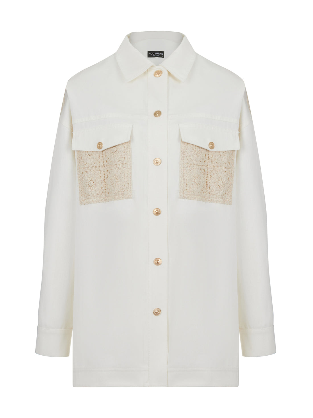 Garnished Denim Jacket with Embroidery Detail