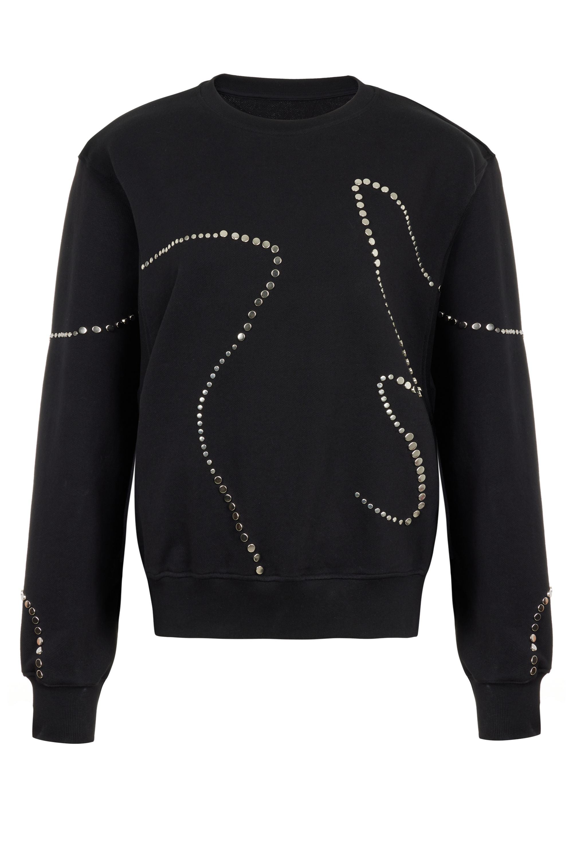 Crew Neck Studded Sweatshirt