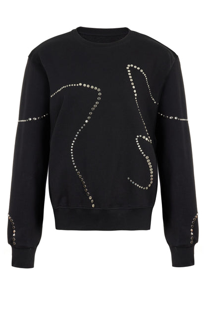Crew Neck Studded Sweatshirt