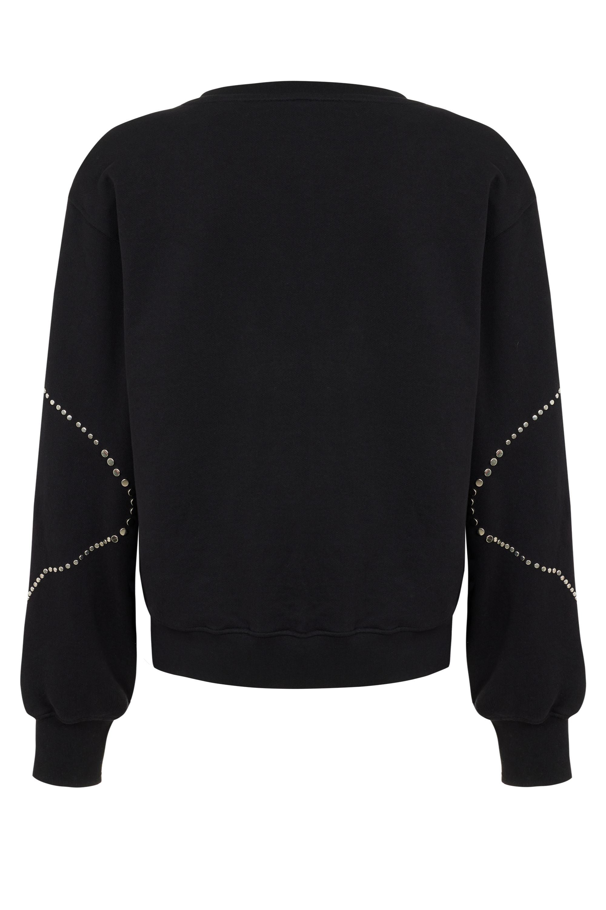 Crew Neck Studded Sweatshirt