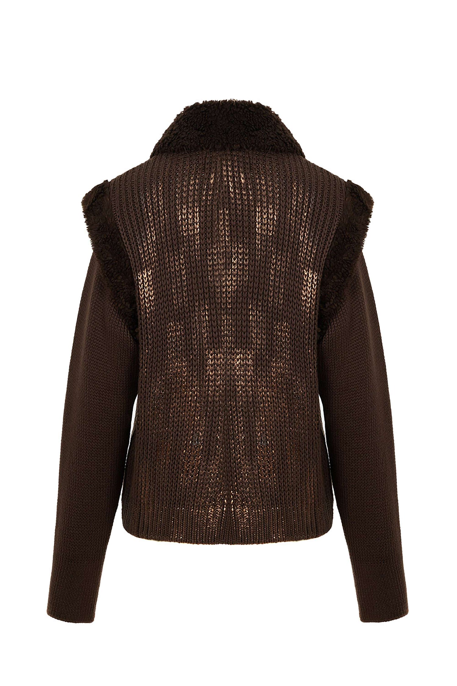 Leather Garnished Knitwear Bomber