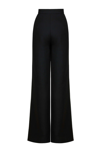 High Waisted Pintuck Stitched Pants