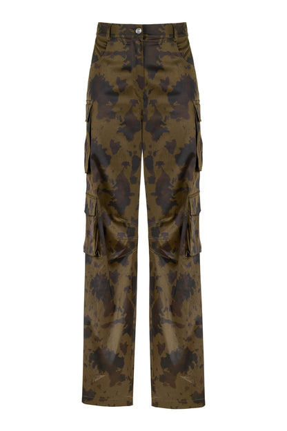 Satin Cargo Pants