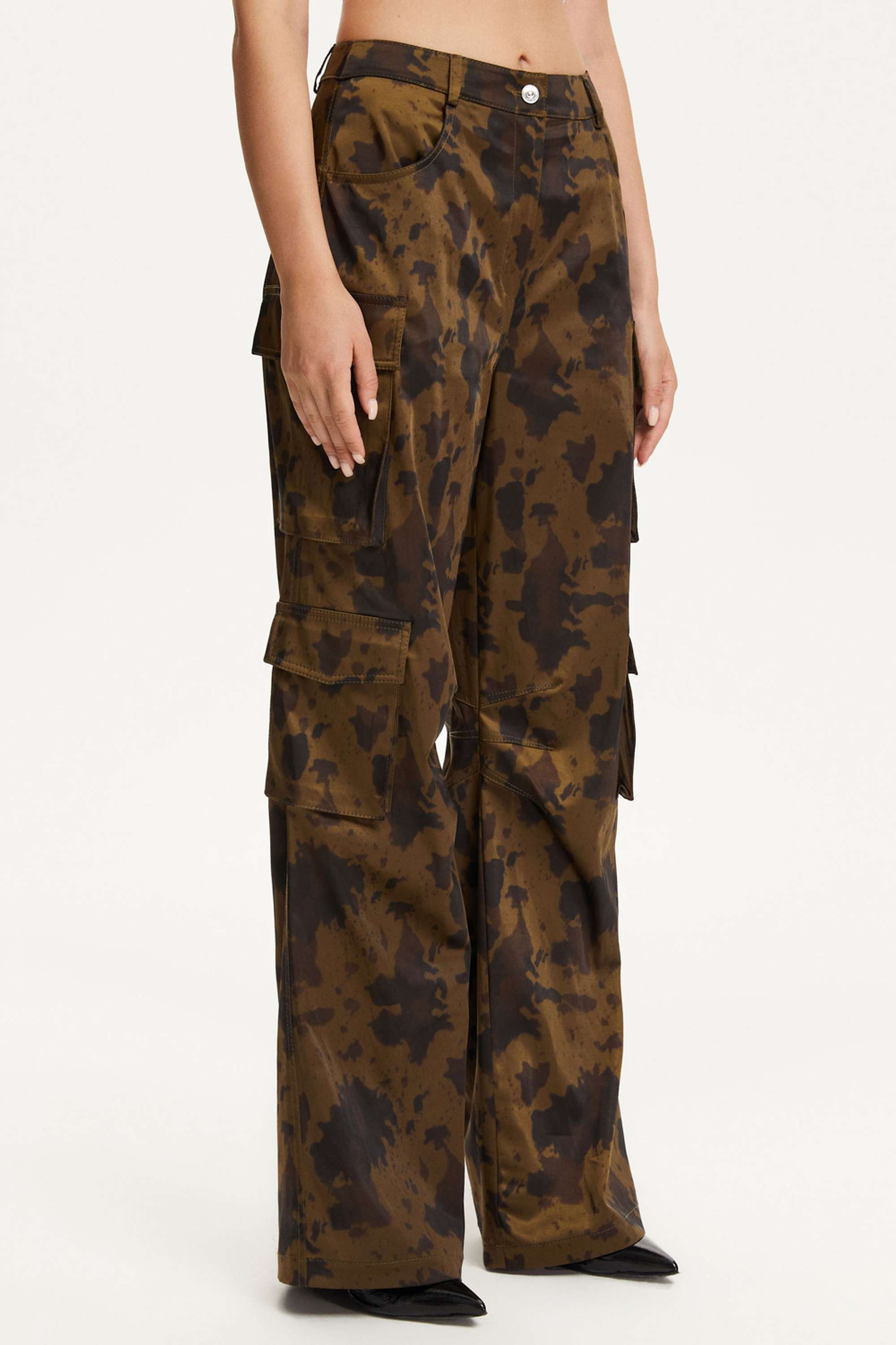 Satin Cargo Pants