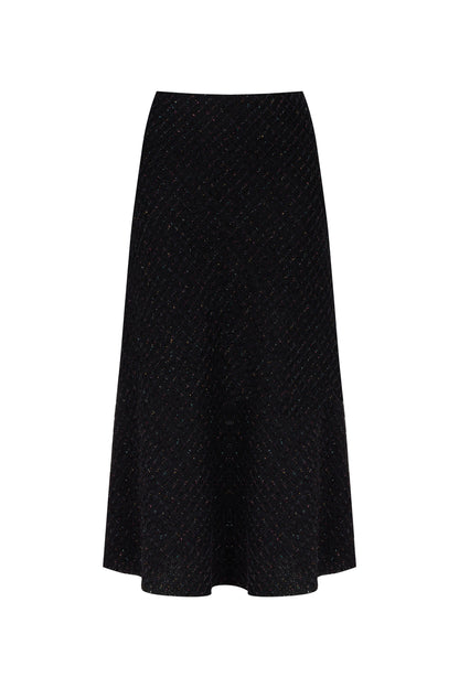 Lurex Tweed Midi Skirt
