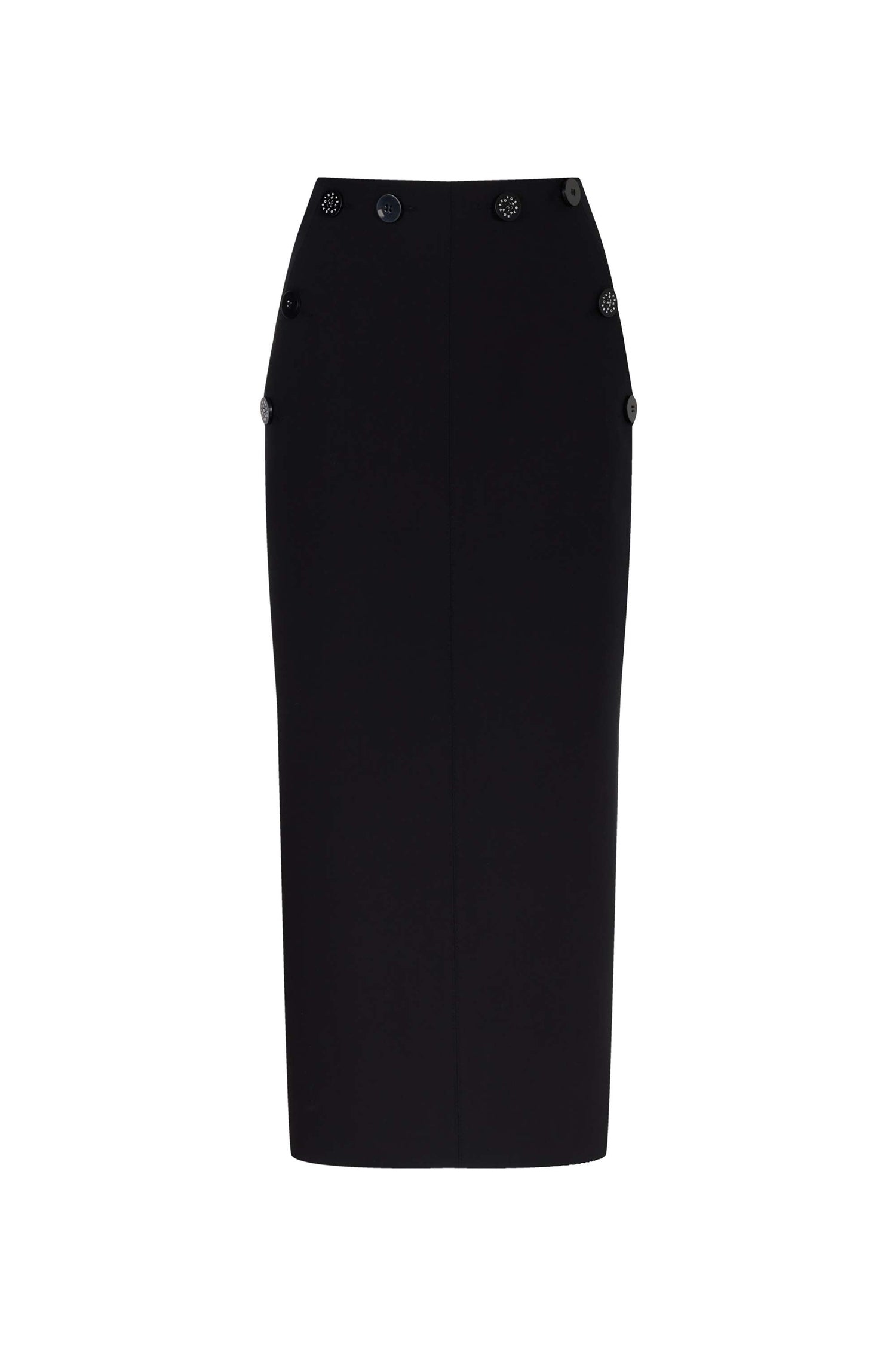 Button Closure Pencil Skirt