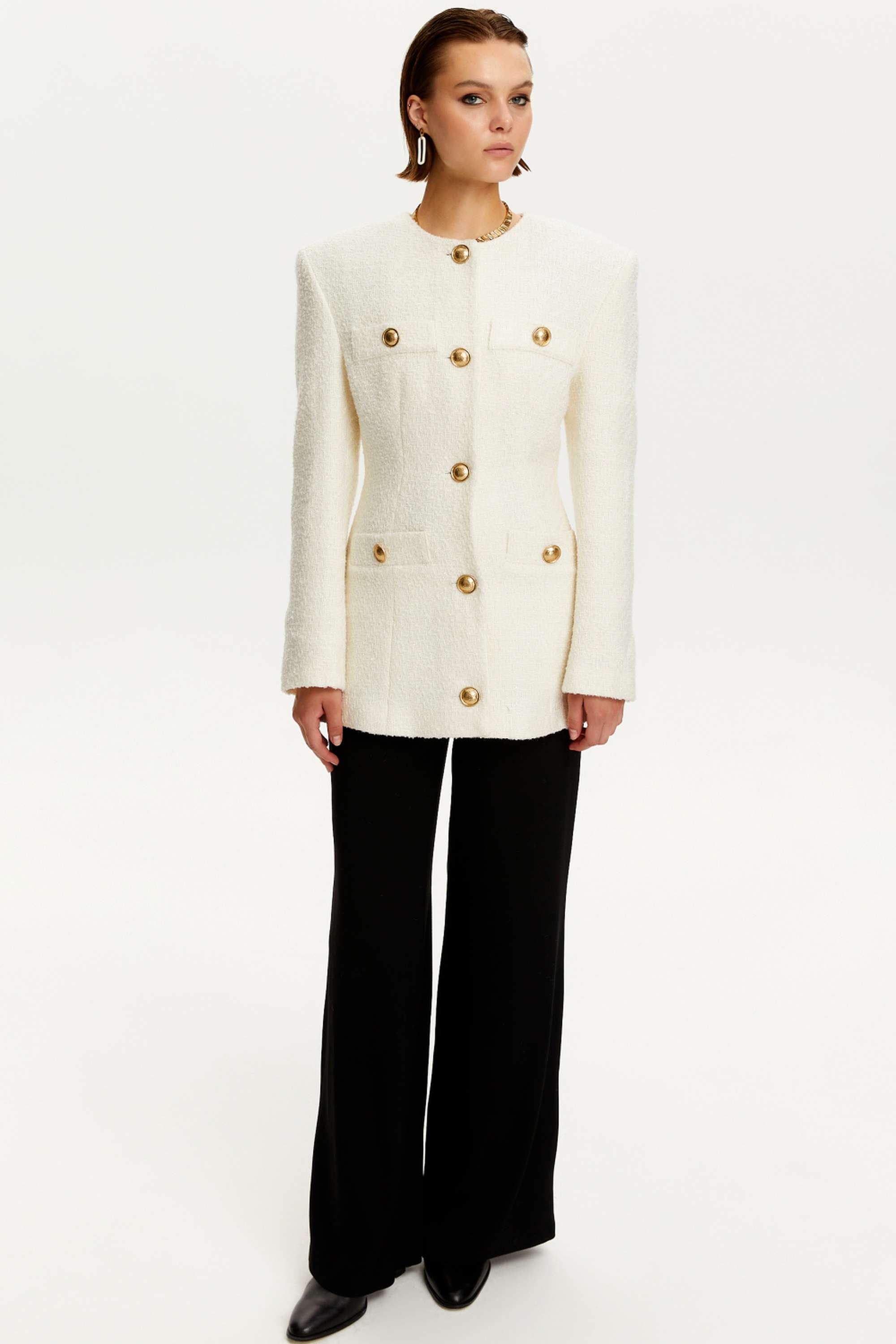 ★専用★ NO COLOR TWEED JACKET NO COLLAR JK TWEED | JACKET | MADISONBLUE