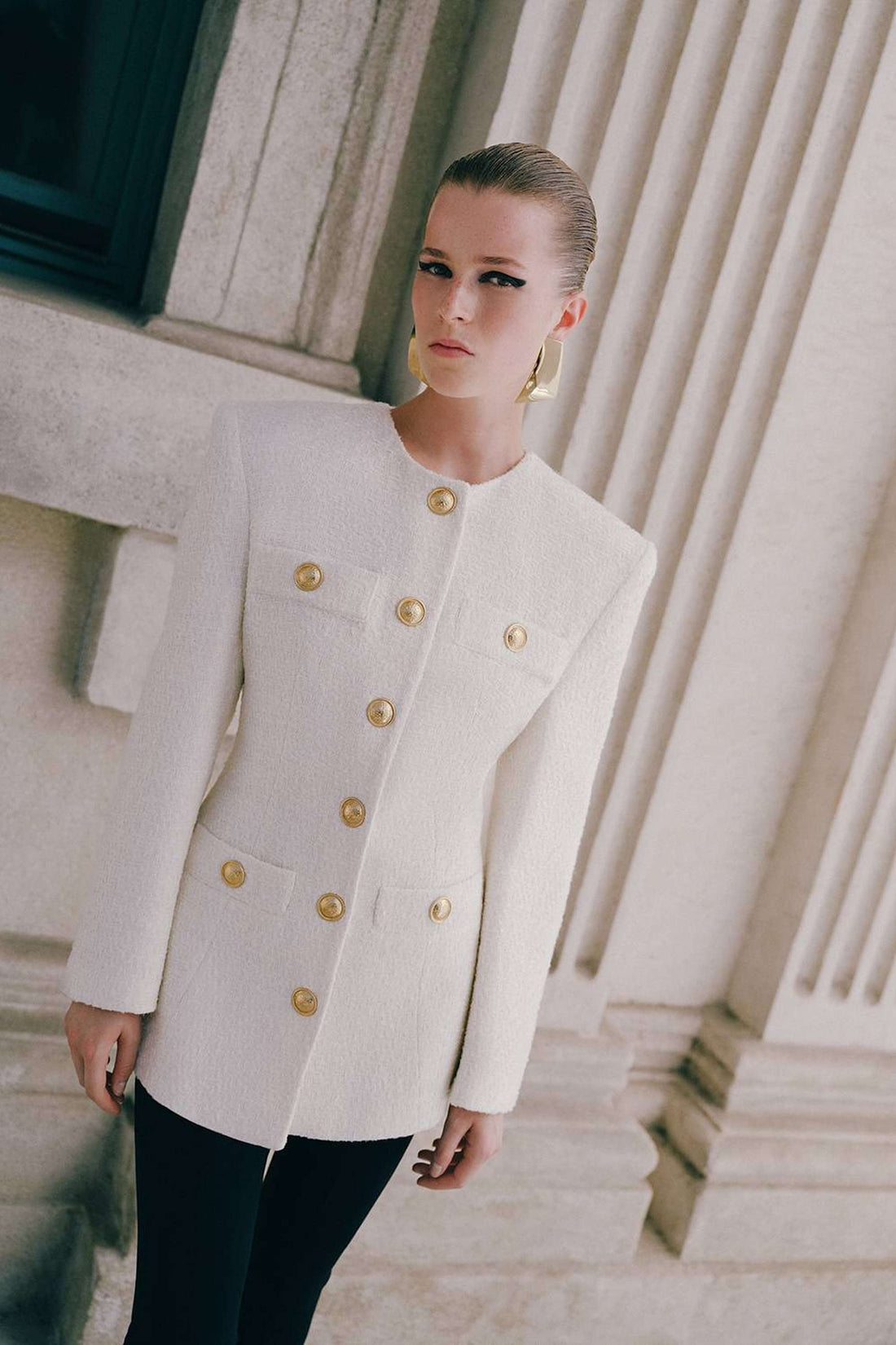 Tweed Jacket with Button Detail (Final Sale)