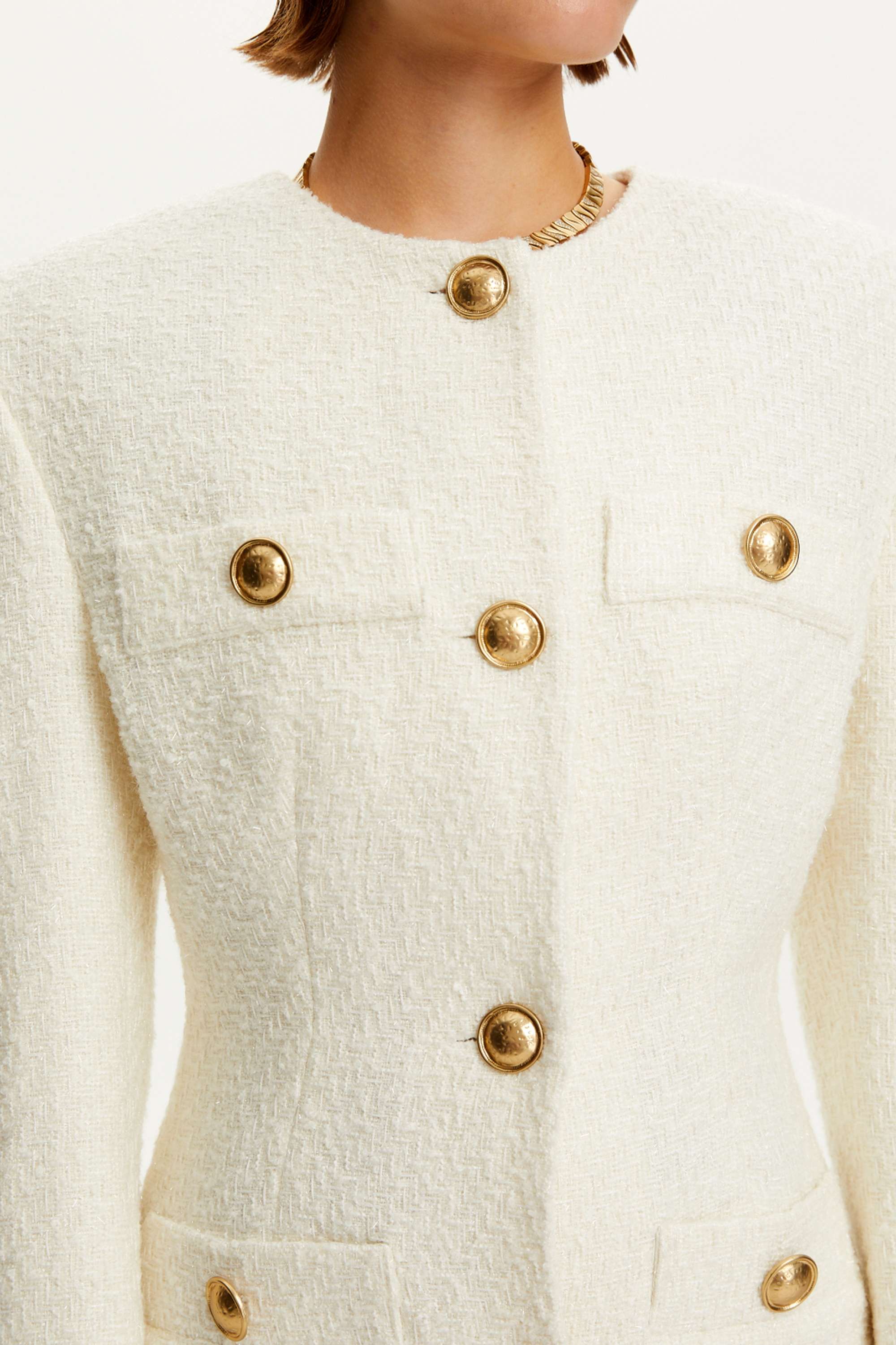Tweed Jacket with Button Detail (Final Sale)