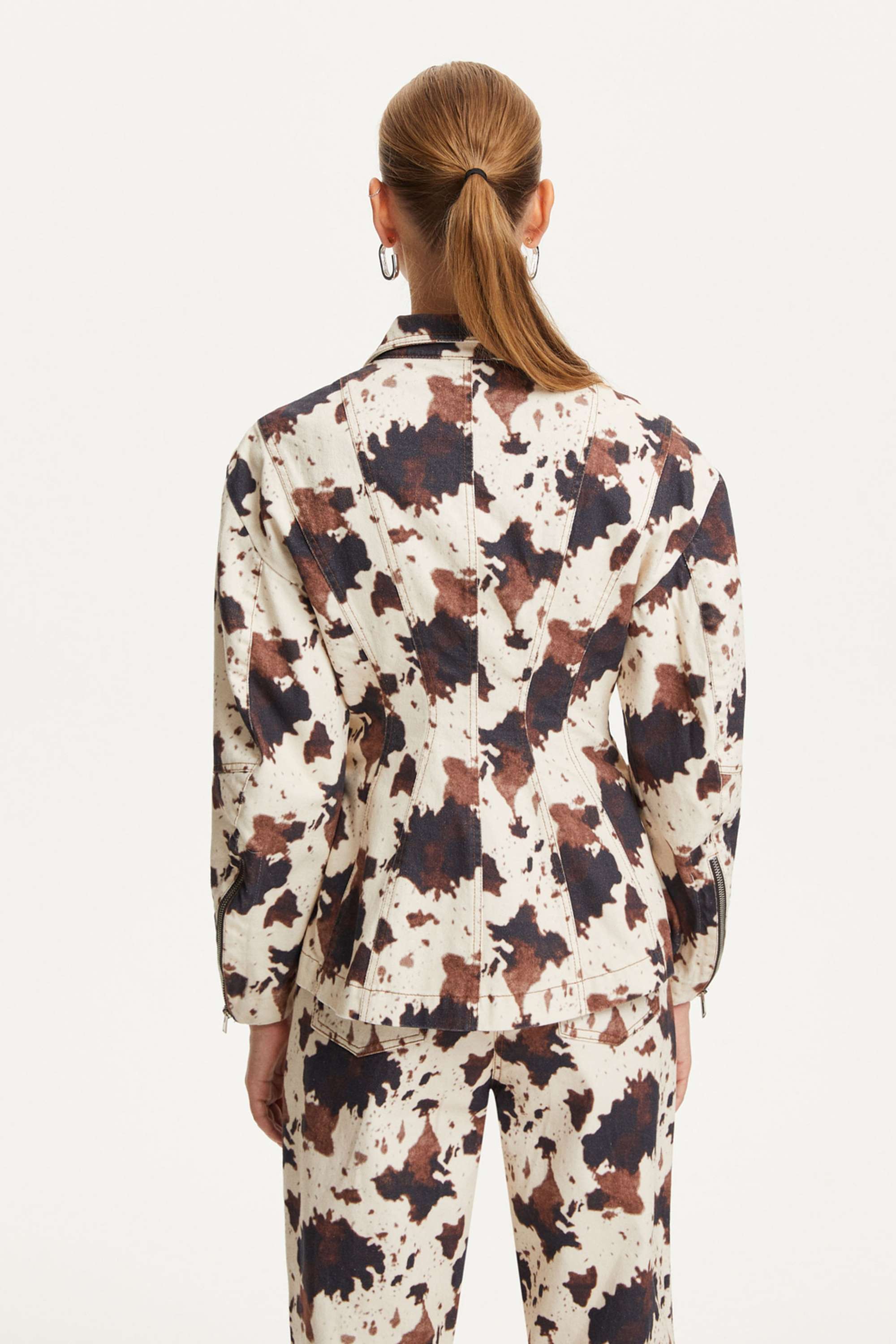 Patterned Pocket Pocket Jacket