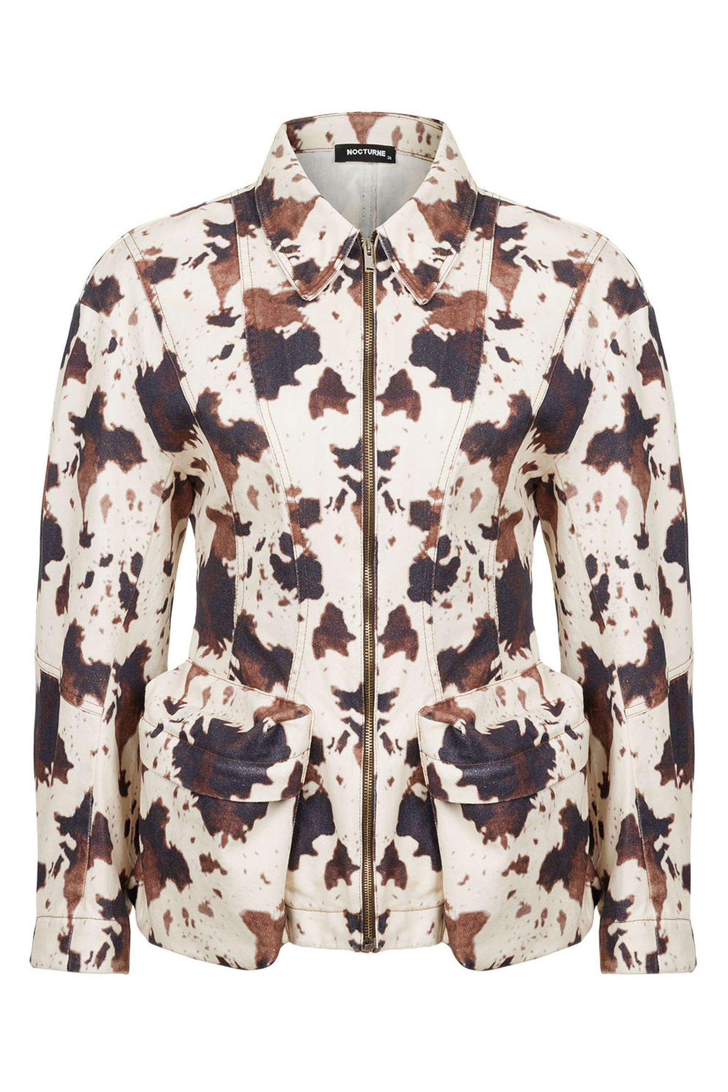 Patterned Pocket Pocket Jacket