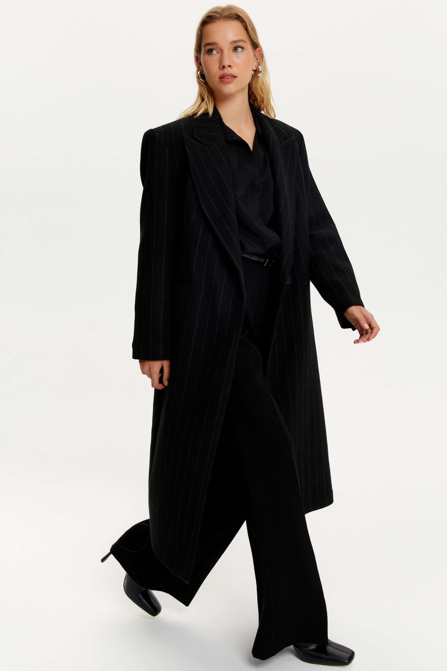 Shoulder Pad Wool Blend Coat (Final Sale)