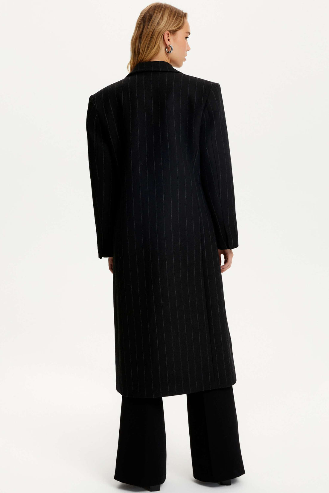 Shoulder Pad Wool Blend Coat (Final Sale)