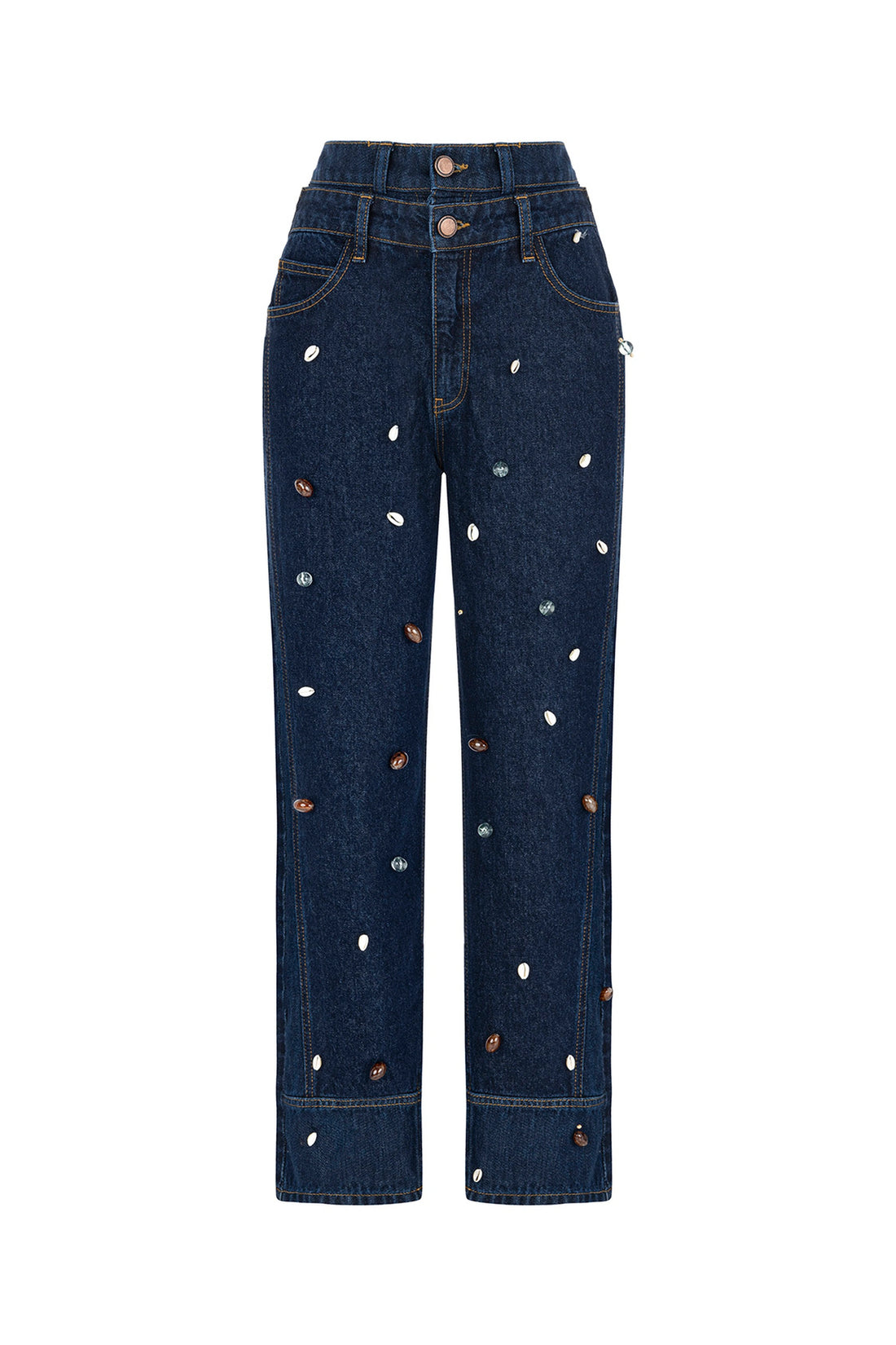 Double Waist Accessory Detailed Jean Trousers (Final Sale)
