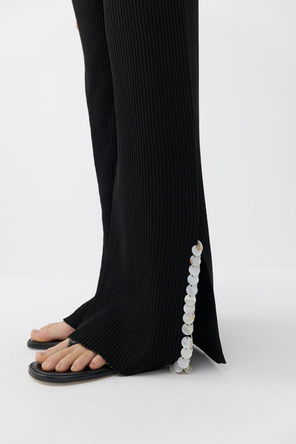 Mother of Pearl Beaded Knitwear Trousers