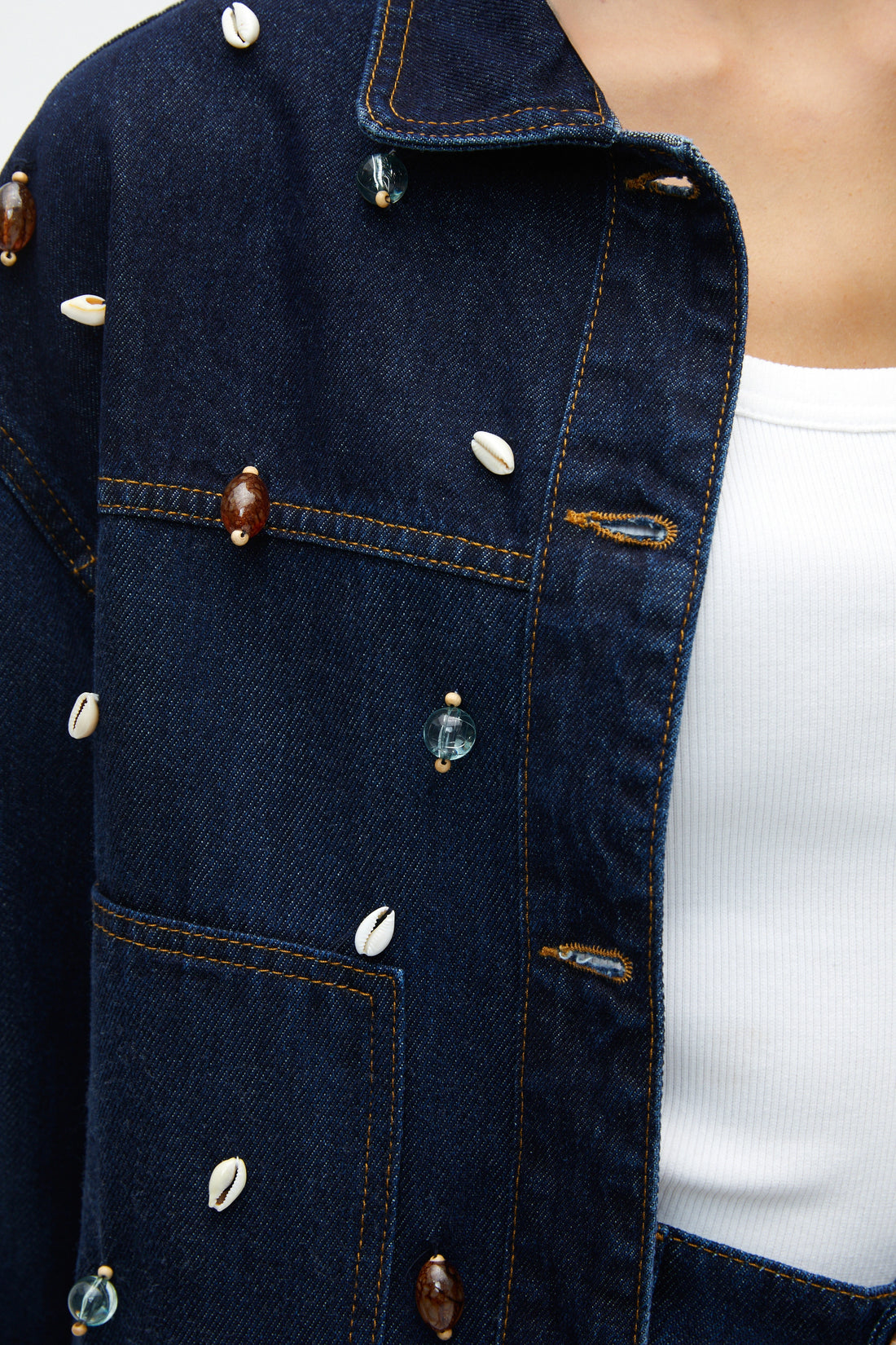 Shell Design Jean Jacket (Final Sale)